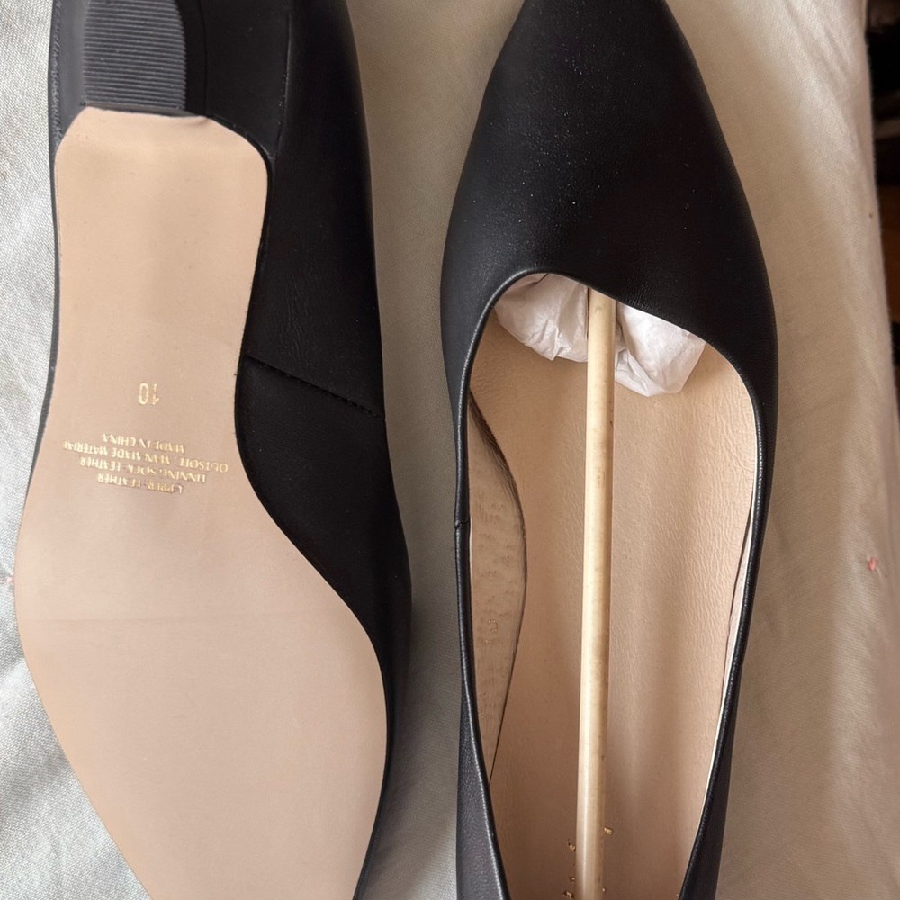 J. Jill Black Pointed Toe Leather Flats